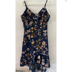 IN San Fransico Floral Navy Blue Dress (L)